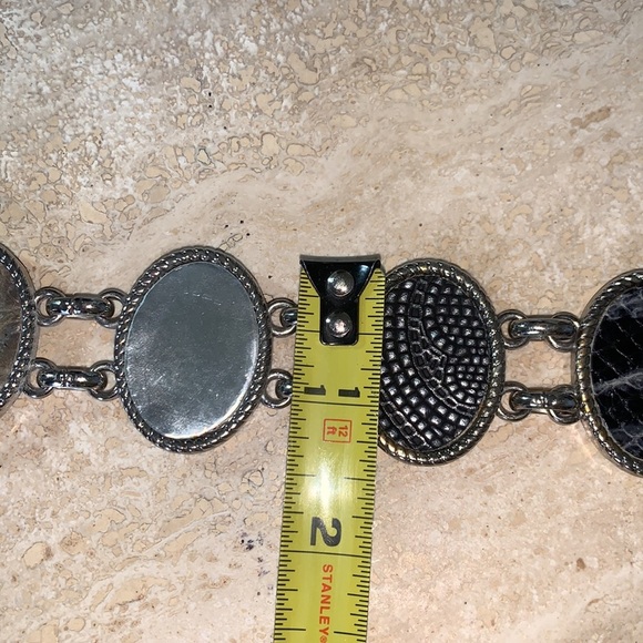 CONCHO BELT Reversible: Silver or animal-print embossed leather. OSFM VTG - Picture 16 of 17